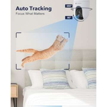 Indoor Security Camera 2K, Pet Camera with Phone App, WiFi Cameras for Home Security Camera for Dog/ Baby Monitor/Elder Pan Tilt, 2.4G, 24/7, 2-Way Talk, Human Detection, Motion Tracking, Cloud