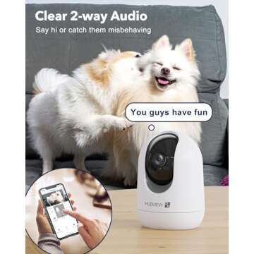 Indoor Security Camera 2K, Pet Camera with Phone App, WiFi Cameras for Home Security Camera for Dog/ Baby Monitor/Elder Pan Tilt, 2.4G, 24/7, 2-Way Talk, Human Detection, Motion Tracking, Cloud