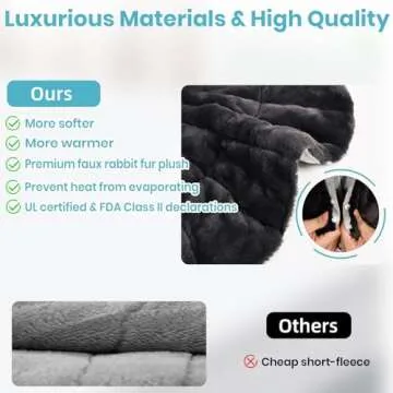 Nalax Weighted Heating Pad for Neck and Shoulders, Extra Large Neck Heating Pad, 24"x 20", 6 Heat Settings with Memory Function, 4 Timers with Auto Shut Off, 4lb Weighted Bead, Christmas for Men Women