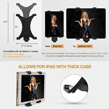 Versatile 360 Degrees Tablet Tripod Mount for Stability