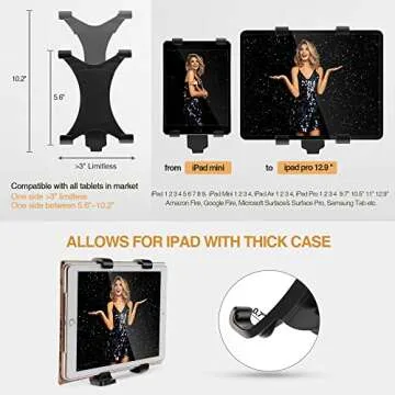 Versatile 360 Degrees Tablet Tripod Mount for Stability