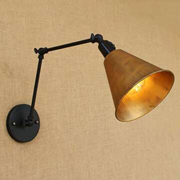 NIUYAO Vintage Industrial Wall Lighting Adjustable Swing Arm Retro Style Antique Wall Lamp Decor Lig...