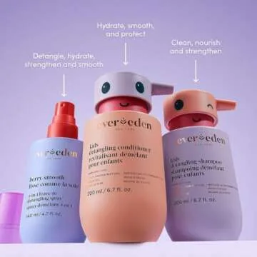 Evereden Kids Haircare Set: Hair Detangling Shampoo & Conditioner for Children Ages 3+, Plant Protein Peptides & Argan Oil, Vegan, Free from Sulfate, Paraben, Phthalate & Petrolatum
