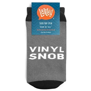 Lavley - Nerd Socks - Funny Gifts for Book Lovers, Music Lovers, Men and Women (US, Alpha, One Size, Regular, Regular, Vinyl)