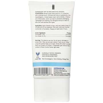Supergoop! Skin Soothing Mineral Sunscreen SPF 40, 2.4 Fl Oz