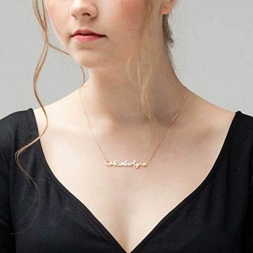 MONOOC Katie Name Necklace Personalized, Gold Plated Custom Nameplate Necklace Charm Jewelry Gift for Women Katie