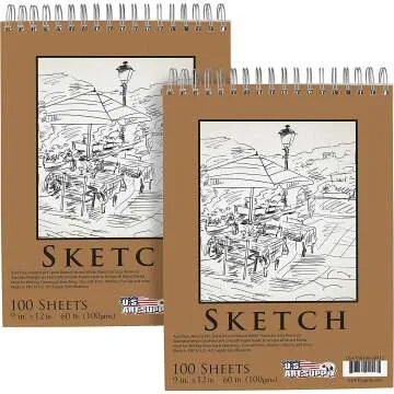 Quality Spiral Bound Sketch Book Pack of 2