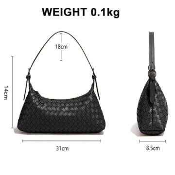 Woven Crossbody Tote Bag for Women Handbags Small Hand Bag Shoulder Bag Vegan Leather Hand Purse Wom...