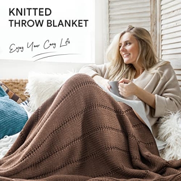 Super Soft RECYCO Cable Knit Throw Blanket 50x60