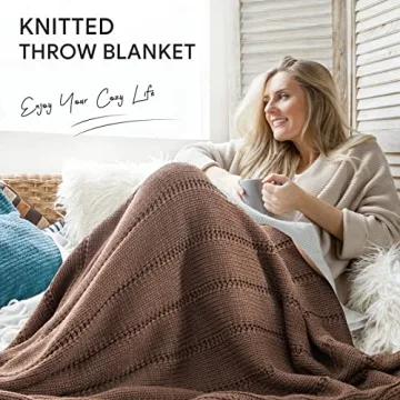 Super Soft RECYCO Cable Knit Throw Blanket 50x60