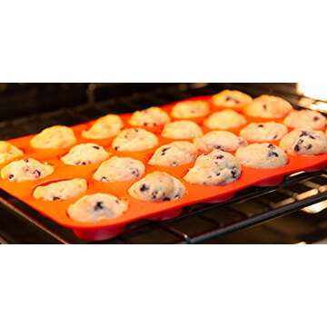 Laminas Silicone Mini Muffin Pan - 24 Cup Non-Stick Baking