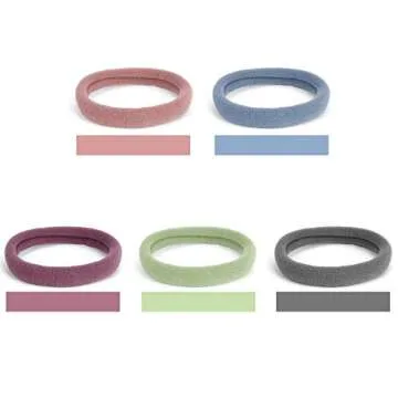 Qarwayoc 50PCS Large Hair Ties, Thick Cotton Seamless Hair Ties, Hair Elastic Ponytail Holders, No Damage for Thick Heavy Hair, 2 Inch in Diameter, 5 Colors