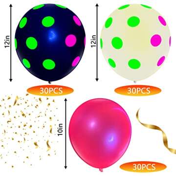 90 Neon Balloons for Parties Glow in the Dark