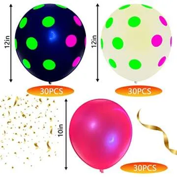 90 Neon Balloons for Parties Glow in the Dark
