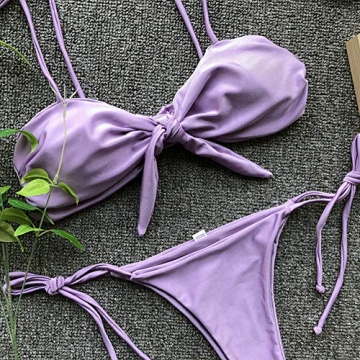 YAUASOPA Adjustable Knot Front Bikini Set for Women