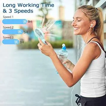 USB Rechargeable Small Desk Fan, Portable Personal Fan