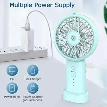 USB Rechargeable Small Desk Fan, Portable Personal Fan