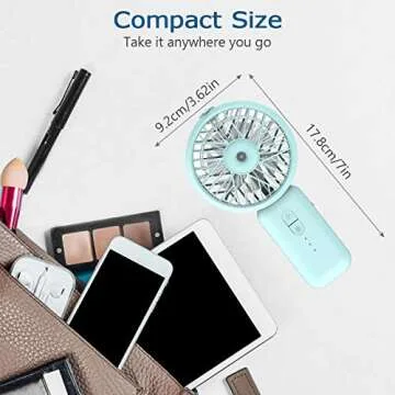 USB Rechargeable Small Desk Fan, Portable Personal Fan