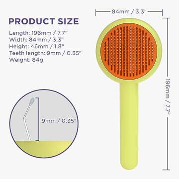 HICC GROOM! Pet Grooming Brush for Cats and Dogs, Self-Cleaning Sliker Brush for Removes Mats, Tangles, and Loose Hair, Shedding Brush for Short or Long Haired Cats/Dogs (Donut)