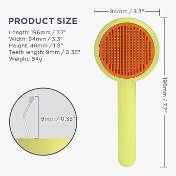 HICC GROOM! Pet Grooming Brush for Cats and Dogs, Self-Cleaning Sliker Brush for Removes Mats, Tangles, and Loose Hair, Shedding Brush for Short or Long Haired Cats/Dogs (Donut)