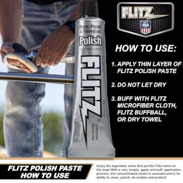 Flitz Metal Polish and Cleaner Paste, Also Works on Plastic, Fiberglass, Aluminum, Jewelry, Sterling Silver - Headlight Restoration and Rust Remover - Made in the USA - 1.76 OZ
