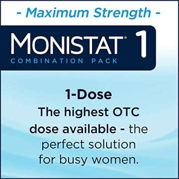 Monistat 1 Day Yeast Infection Treatment for Women, 1 Miconazole Ovule Insert & External Monistat Anti-Itch Cream Bundle