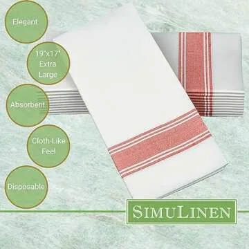 SimuLinen Elegant Disposable Dinner Napkins - Soft, Absorbent