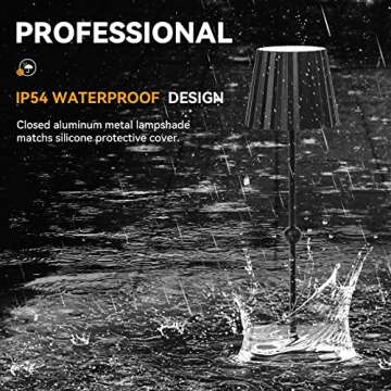 HUIVEOO Cordless Table Lamp - Rechargeable & Waterproof