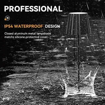 HUIVEOO Cordless Table Lamp - Rechargeable & Waterproof