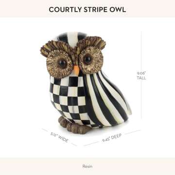 MACKENZIE-CHILDS Elegant Owl Figurine for Fall Decor