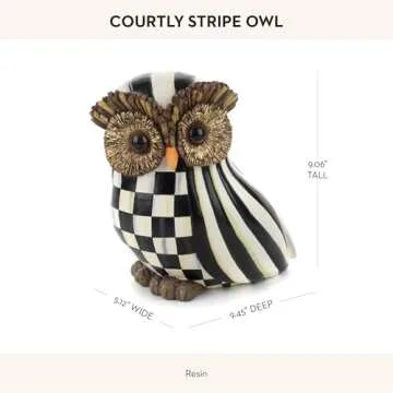 MACKENZIE-CHILDS Elegant Owl Figurine for Fall Decor