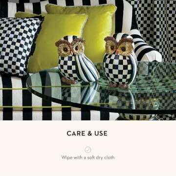 MACKENZIE-CHILDS Elegant Owl Figurine for Fall Decor