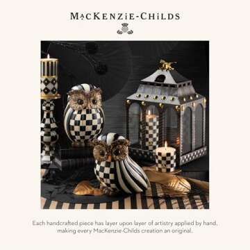 MACKENZIE-CHILDS Elegant Owl Figurine for Fall Decor