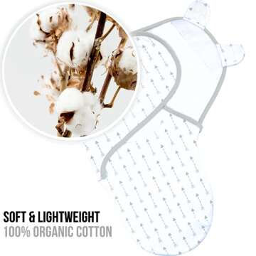 Mama Cheetah Organic Baby Swaddle Blanket, Adjustable Newborn Swaddle Sleep Sacks, Easy Swaddles for Boys and Girls 0-3 Months, Nursery Swaddling Essentials, 3-Pack, Grey