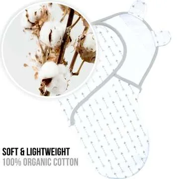 Mama Cheetah Organic Baby Swaddle Blanket, Adjustable Newborn Swaddle Sleep Sacks, Easy Swaddles for Boys and Girls 0-3 Months, Nursery Swaddling Essentials, 3-Pack, Grey