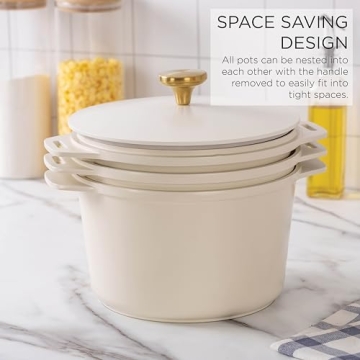 Country Kitchen Stackable Pot Set - Nonstick Cookware Solution!