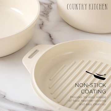 Country Kitchen Stackable Pot Set - Nonstick Cookware Solution!