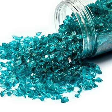 TWINKLING High Luster Fire Glass Gravel Stone Glitter,Broken Glass,Fire Gems Chips,Crushed Glass for...