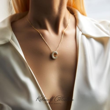 Gold Plated Cubic Zirconia Initial Necklace Personalized Gift