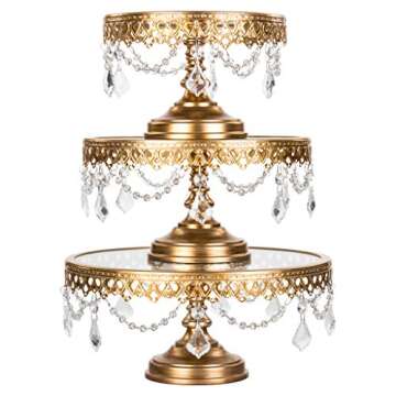 Amalfi Decor Gold Cake Stand Set with Crystals