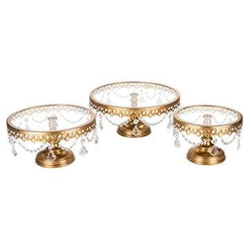 Amalfi Decor Gold Cake Stand Set with Crystals