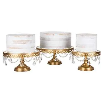 Amalfi Decor Gold Cake Stand Set with Crystals