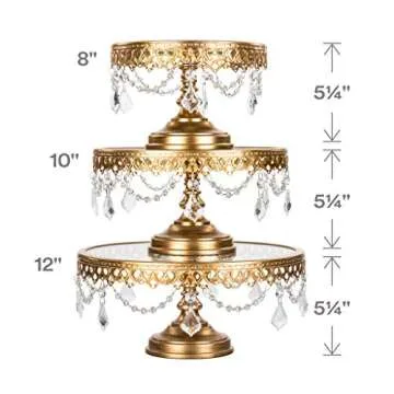 Amalfi Decor Gold Cake Stand Set with Crystals