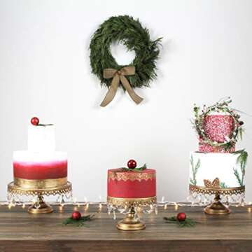 Amalfi Decor Gold Cake Stand Set with Crystals