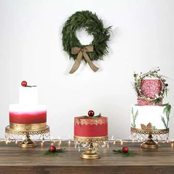 Amalfi Decor Gold Cake Stand Set with Crystals