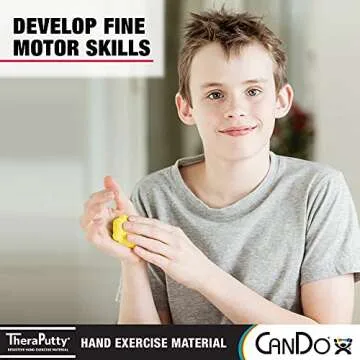 CanDo TheraPutty Standard Hand Exercise Putty For Rehabilitation, Exercises, Hand Therapy, Occupational Therapy, Hand Strengthening, Improve Motor Skills, Stress Relief, Yellow: X-Soft, 6 oz