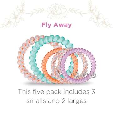 TELETIES - Mixed Spiral Hair Coils - Spring Collection - Ponytail Holder Hair Ties for Women - Phone...