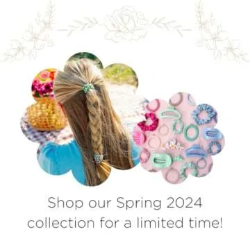 TELETIES - Mixed Spiral Hair Coils - Spring Collection - Ponytail Holder Hair Ties for Women - Phone Cord Hair Ties - Strong Grip, No Rip, Water Resistant, No Crease - 5 pack - Fly Away