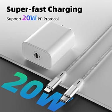 Fast 20W USB-C iPhone Charger Pack with Braided Cable