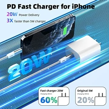 Fast 20W USB-C iPhone Charger Pack with Braided Cable